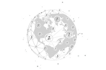 Gray social network technology icons background