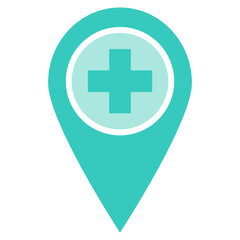 Green medical location pin element transparent png