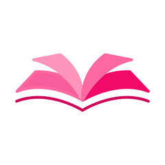 Open book icon png, education symbol flat design illustration