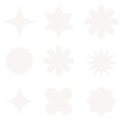 Starburst badge png sticker, white abstract design set vector