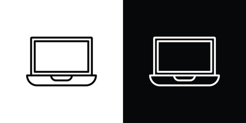 Laptop icons, vector best stroke icon EPS
