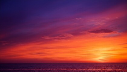 Fototapeta premium vibrant sunset horizon with purple and orange gradient sky