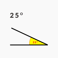 25 degree angle icon in mathematics