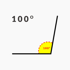 100 degree angle icon in mathematics
