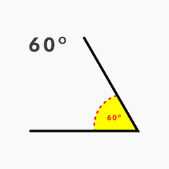 60 degree angle icon in mathematics