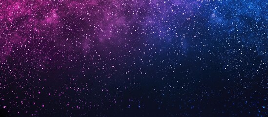 Abstract cosmic backdrop with a gradient of purple and blue hues, speckled with tiny glittering lights, resembling a starry night sky or nebula