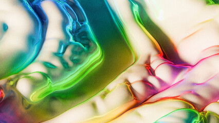 Retro abstract background, shiny flow shape with grain and gradient effect, 3d render