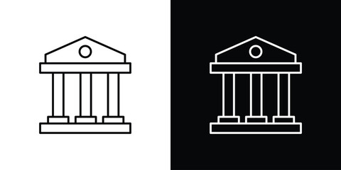 Bank icons, vector best stroke icon EPS