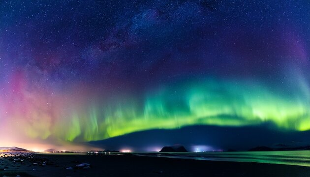 aurora borealis nighttime sky