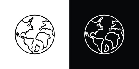 World icons, vector best stroke icon EPS