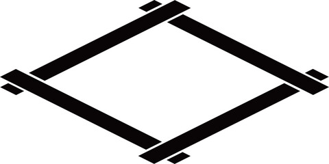 ひし形の横長フレーム