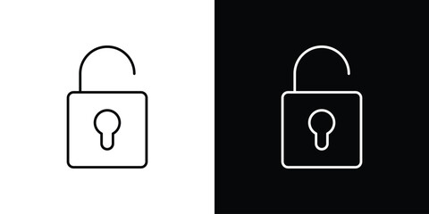 Unlock icons, vector best stroke icon EPS