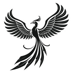 Phoenix wings spreading across glowing plain silhouette