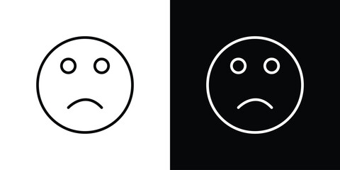 Fototapeta premium Sad icons, vector best stroke icon EPS