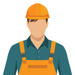 Construction worker man vector illustration isolated on white background