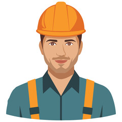 Man construction worker vector illustration isolated on white background