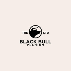 premium bull head on circle logo design