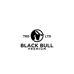 premium bull head on circle logo design