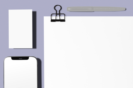 Corporate identity png, transparent mockup, professional stationery branding, flat lay design