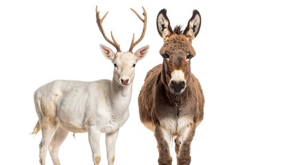 Fototapeta premium White Deer Donkey Portrait.