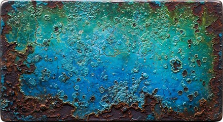 Textured abstract with turquoise and brown rust, perfect for modern artistic designs and backgrounds