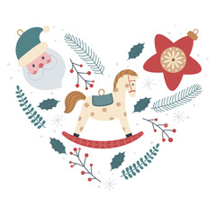 christmas heart shape composition