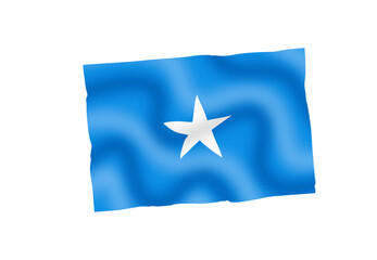 somalia national flag flying, transparent background