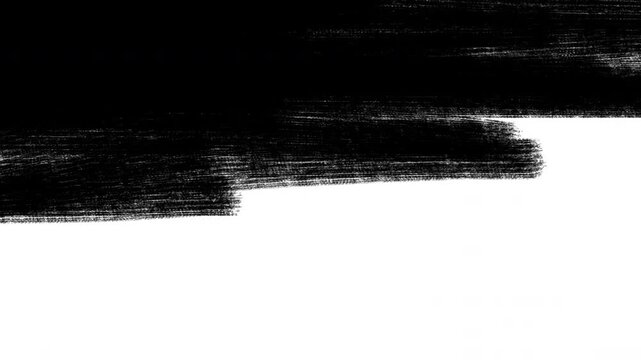 Paint brush wipe transition. Animation of filling the screen with a chalk stroke