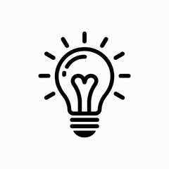 Fototapeta premium Vector art of light bulb icon with rays representing idea, innovation and solution concept