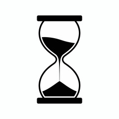 Vector art of black and white hourglass illustration showing the passage of time