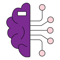 Futuristic Technology Deep Learning Artificial Intelligence Vector Icon