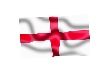 Obraz premium england national flag flying, on transparent background