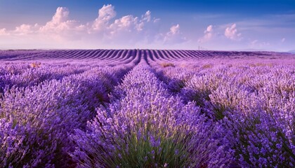 infinite lavender fields with purple and violet flowers closeup