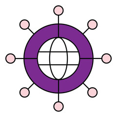 Digital Data Network Expansion AI Vector Icon