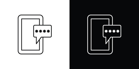 Otp sms password icon. Signs and symbols for mobile app, UI, UX