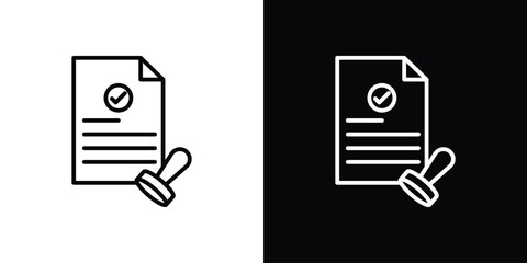 Approved document icon. Signs and symbols for mobile app, UI, UX