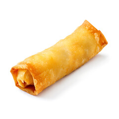 Crispy Golden Egg Roll Isolated on White Background