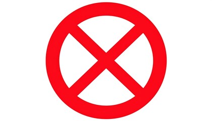 Obraz premium Red Circle Cross No Entry Sign.