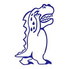T-Rex Tyrannosaurus Crying Sad Dramatic Tear Drops Unhappy