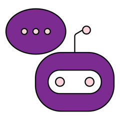 Smart Robo Assistant Technology Service Vector Icon