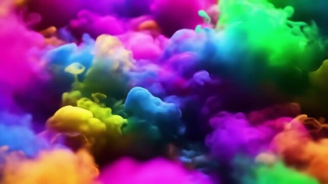 Vibrant Colored Smoke and Gas Swirling in Abstract Patterns &ndash; Dynamic Background