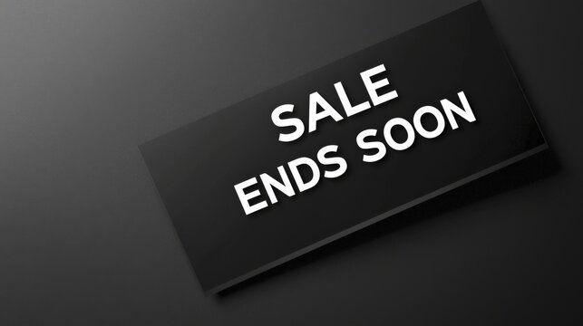 Bold 'sale ends soon' message on a black background, perfect for marketing campaigns.