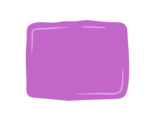 Wavy organic hand drawn quote frame forms a violet rectangle with fluid blob style. Blank patch background, doodle graphic frame and unique space for text or label. Modern and abstract concept.