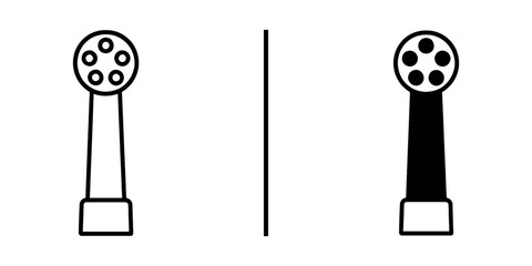 Electronic Toothbrush Head Black and White Vector Icon

