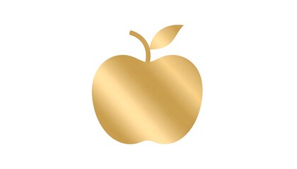 Golden Apple Icon with Isolated.