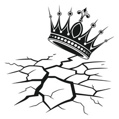 Ancient crown glowing above shattered plain silhouette