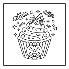 Bold and easy cute halloween coloring pages, vectors, illustration, line art, black & white deasgns, halloween coloring book, halloween coloring pages, halloween elements