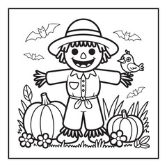 Bold and easy cute halloween coloring pages, vectors, illustration, line art, black & white deasgns, halloween coloring book, halloween coloring pages, halloween elements