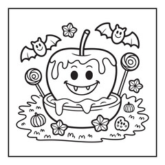 Bold and easy cute halloween coloring pages, vectors, illustration, line art, black & white deasgns, halloween coloring book, halloween coloring pages, halloween elements