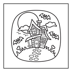 Bold and easy cute halloween coloring pages, vectors, illustration, line art, black & white deasgns, halloween coloring book, halloween coloring pages, halloween elements